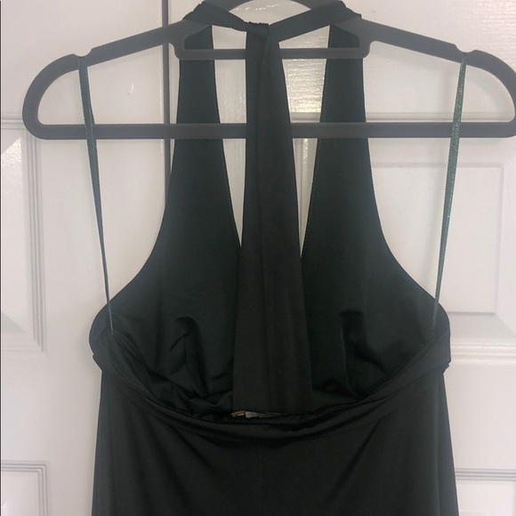 BCBG MAXAZRIA XS Dark Green Halter Maxi Dress - Picture 5 of 7